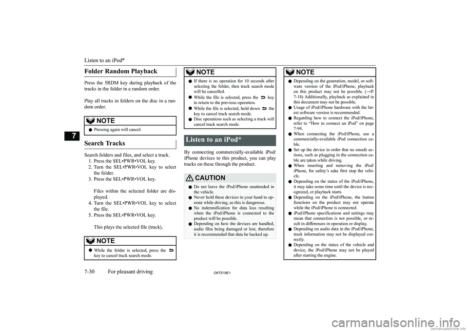 MITSUBISHI L200 2019  Owners Manual (in English) �F�o�l�d�e�r� �R�a�n�d�o�m� �P�l�a�y�b�a�c�k
�P�r�e�s�s�  �t�h�e�  �5�R�D�M�  �k�e�y�  �d�u�r�i�n�g�  �p�l�a�y�b�a�c�k�  �o�f�  �t�h�e
�t�r�a�c�k�s� �i�n� �t�h�e� �f�o�l�d�e�r� �i�n� �a� �r�a�n�d�o�m�