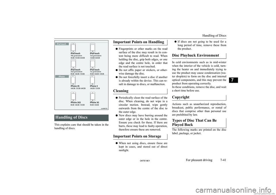 MITSUBISHI L200 2019  Owners Manual (in English) �H�a�n�d�l�i�n�g� �o�f� �D�i�s�c�s
�T�h�i�s� �e�x�p�l�a�i�n�s� �c�a�r�e� �t�h�a�t� �s�h�o�u�l�d� �b�e� �t�a�k�e�n� �i�n� �t�h�e�h�a�n�d�l�i�n�g� �o�f� �d�i�s�c�s�.
�I�m�p�o�r�t�a�n�t� �P�o�i�n�t�s� �o