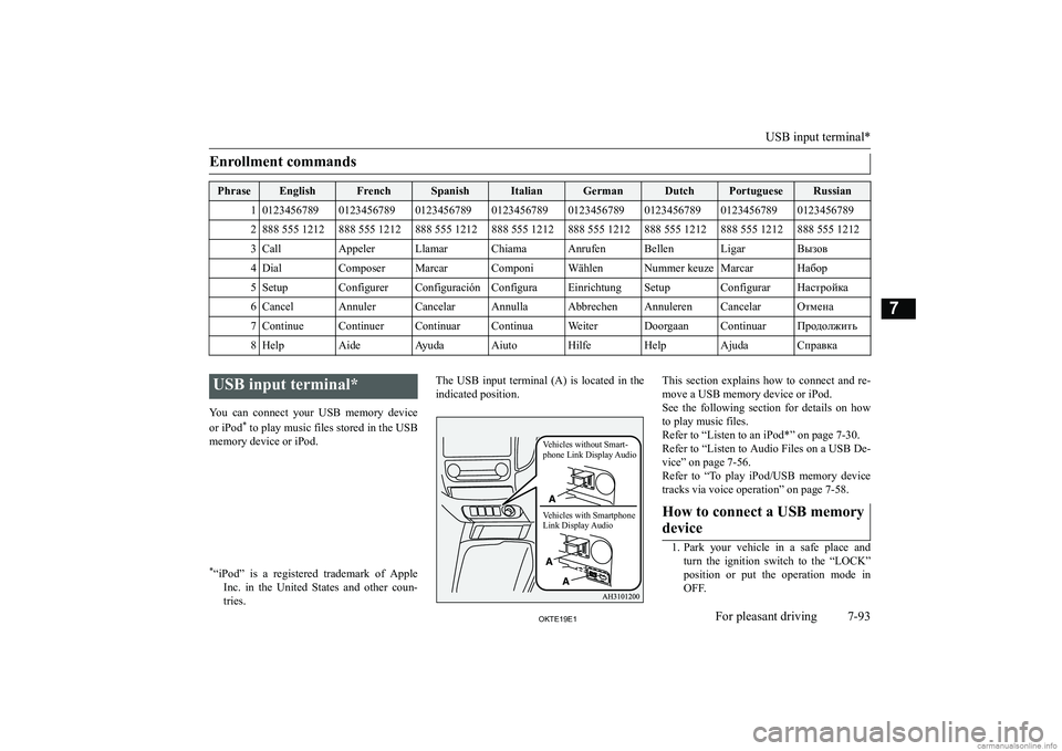 MITSUBISHI L200 2019  Owners Manual (in English) �E�n�r�o�l�l�m�e�n�t� �c�o�m�m�a�n�d�s�P�h�r�a�s�e�E�n�g�l�i�s�h�F�r�e�n�c�h�S�p�a�n�i�s�h�I�t�a�l�i�a�n�G�e�r�m�a�n�D�u�t�c�h�P�o�r�t�u�g�u�e�s�e�R�u�s�s�i�a�n�1�0�1�2�3�4�5�6�7�8�9�0�1�2�3�4�5�6�7�8