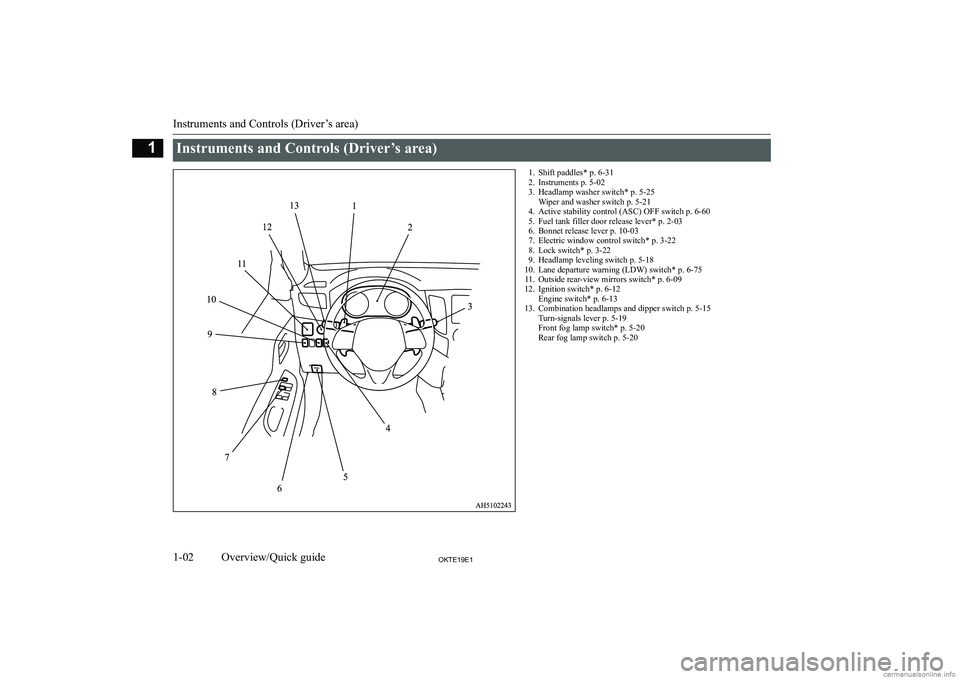 MITSUBISHI L200 2019  Owners Manual (in English) �I�n�s�t�r�u�m�e�n�t�s� �a�n�d� �C�o�n�t�r�o�l�s� �(�D�r�i�v�e�r�