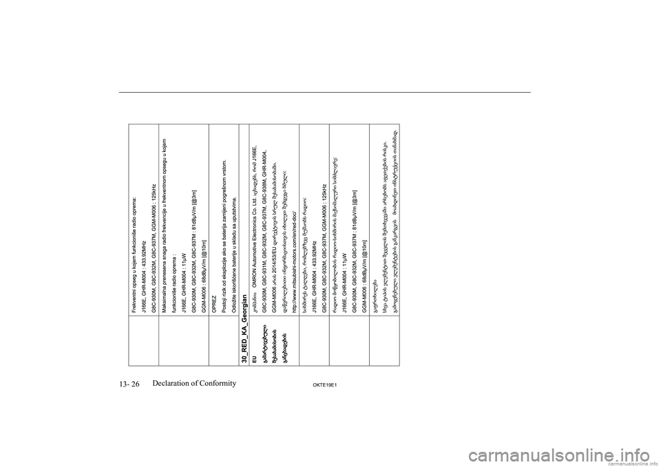 MITSUBISHI L200 2019  Owners Manual (in English) �1�3�-� �2�6�2�.�7�(���(��D�e�c�l�a�r�a�t�i�o�n� �o�f� �C�o�n�f�o�r�m�i�t�y   
