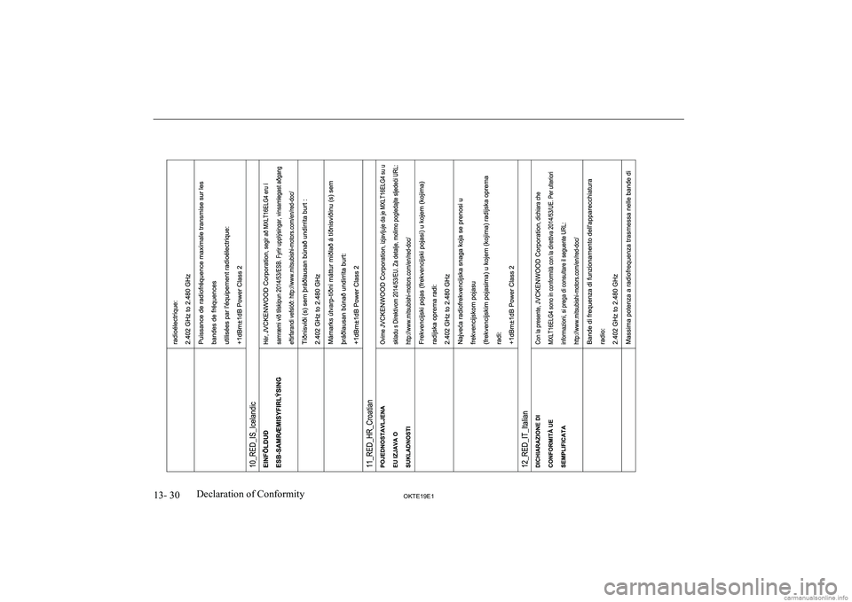 MITSUBISHI L200 2019  Owners Manual (in English) �1�3�-� �3�0�2�.�7�(���(��D�e�c�l�a�r�a�t�i�o�n� �o�f� �C�o�n�f�o�r�m�i�t�y  