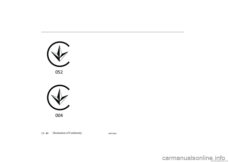 MITSUBISHI L200 2019  Owners Manual (in English) �1�3�-� �4�0�2�.�7�(���(��D�e�c�l�a�r�a�t�i�o�n� �o�f� �C�o�n�f�o�r�m�i�t�y  