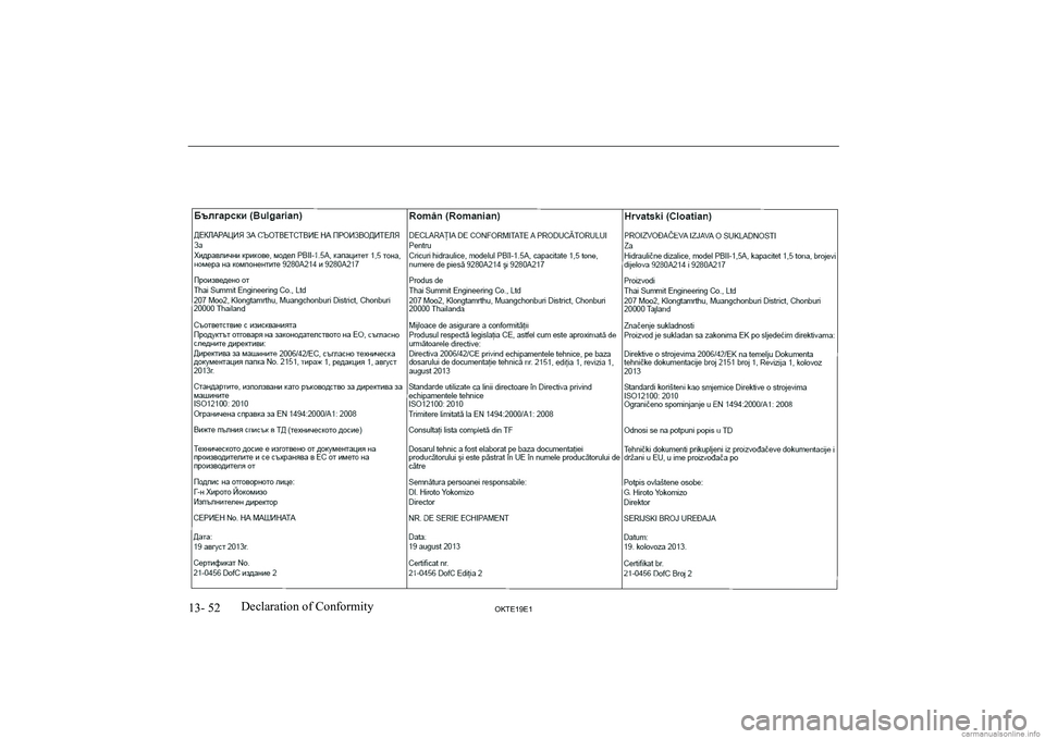 MITSUBISHI L200 2019  Owners Manual (in English) �1�3�-� �5�2�2�.�7�(���(��D�e�c�l�a�r�a�t�i�o�n� �o�f� �C�o�n�f�o�r�m�i�t�y   