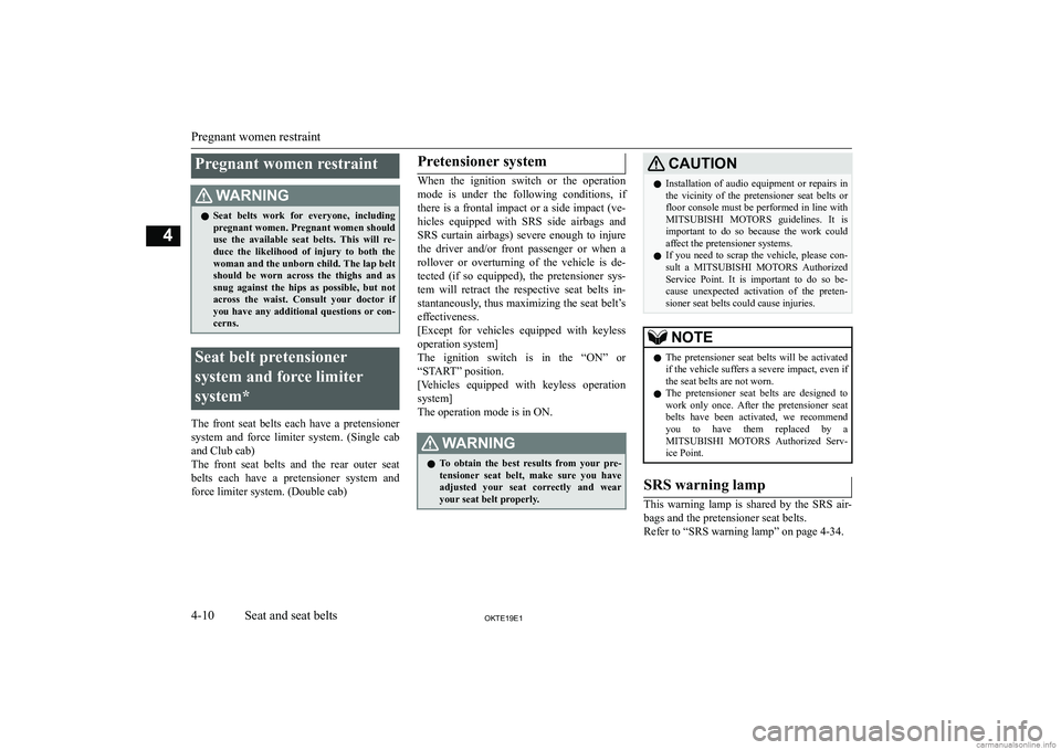 MITSUBISHI L200 2019   (in English) Repair Manual �P�r�e�g�n�a�n�t� �w�o�m�e�n� �r�e�s�t�r�a�i�n�t�:�A�R�N�,�N�G�z�S�e�a�t�  �b�e�l�t�s�  �w�o�r�k�  �f�o�r�  �e�v�e�r�y�o�n�e�,�  �i�n�c�l�u�d�i�n�g
�p�r�e�g�n�a�n�t� �w�o�m�e�n�.� �P�r�e�g�n�a�n�t� �w