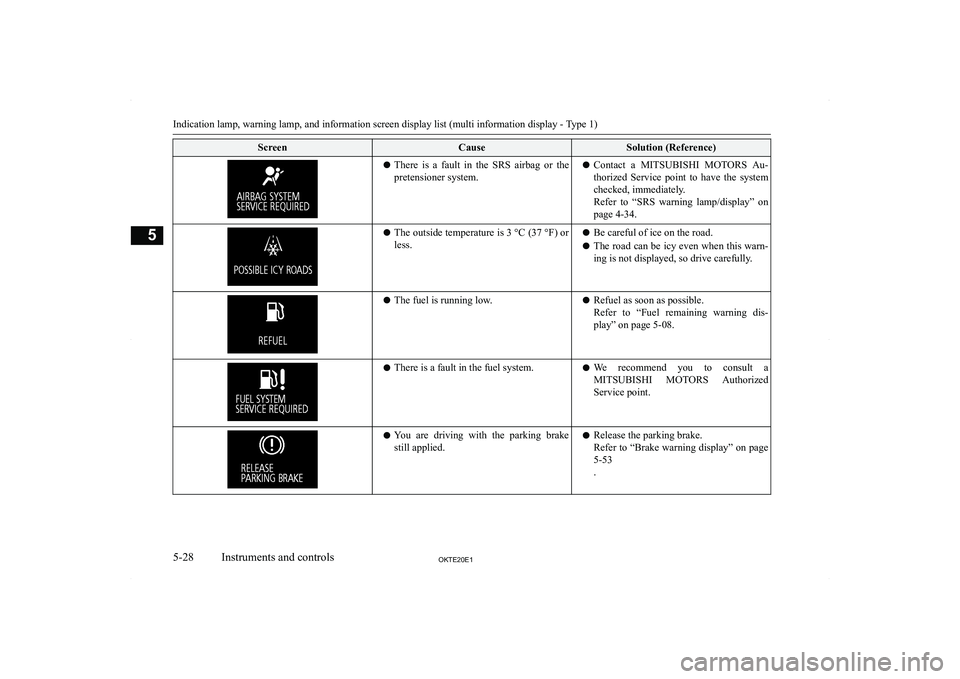 MITSUBISHI L200 2020  Owners Manual (in English) �S�c�r�e�e�n�C�a�u�s�e�S�o�l�u�t�i�o�n� �(�R�e�f�e�r�e�n�c�e�)�z�T�h�e�r�e�  �i�s�  �a�  �f�a�u�l�t�  �i�n�  �t�h�e�  �S�R�S�  �a�i�r�b�a�g�  �o�r�  �t�h�e
�p�r�e�t�e�n�s�i�o�n�e�r� �s�y�s�t�e�m�.�z �