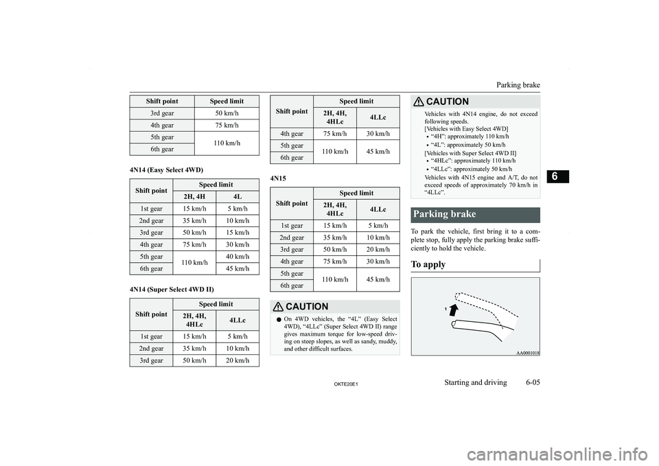 MITSUBISHI L200 2020  Owners Manual (in English) �S�h�i�f�t� �p�o�i�n�t�S�p�e�e�d� �l�i�m�i�t�3�r�d� �g�e�a�r�5�0� �k�m�/�h�4�t�h� �g�e�a�r�7�5� �k�m�/�h�5�t�h� �g�e�a�r�1�1�0� �k�m�/�h�6�t�h� �g�e�a�r
� 
�4�N�1�4� �(�E�a�s�y� �S�e�l�e�c�t� �4�W�D�)