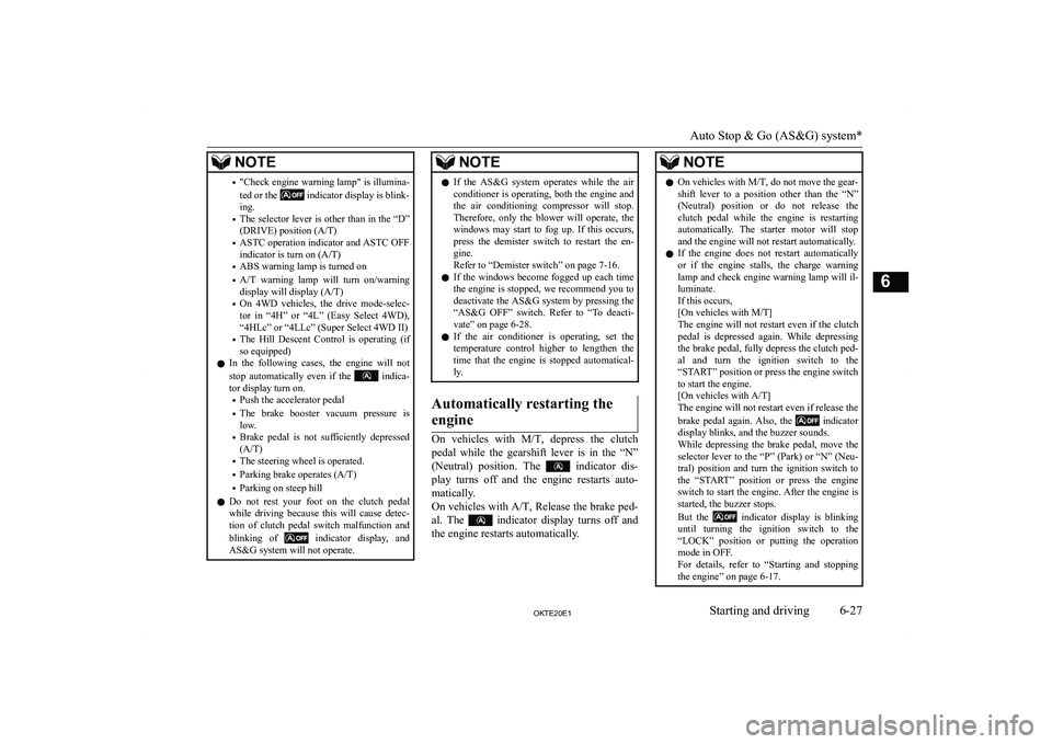 MITSUBISHI L200 2020  Owners Manual (in English) �N�O�T�E�