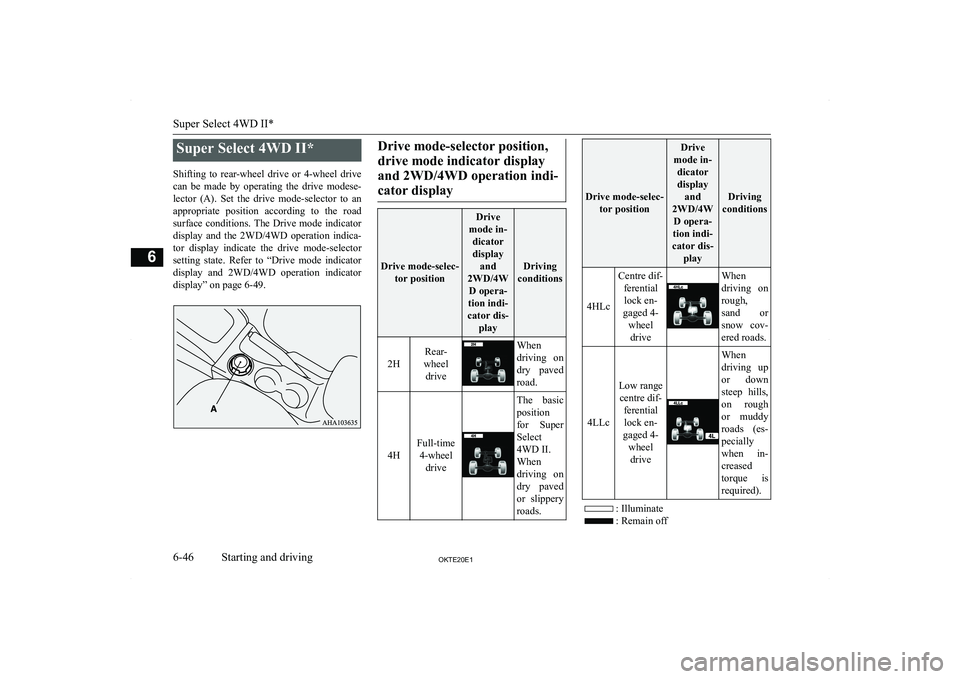 MITSUBISHI L200 2020  Owners Manual (in English) �S�u�p�e�r� �S�e�l�e�c�t� �4�W�D� �I�I�*
�S�h�i�f�t�i�n�g�  �t�o�  �r�e�a�r�-�w�h�e�e�l�  �d�r�i�v�e�  �o�r�  �4�-�w�h�e�e�l�  �d�r�i�v�e
�c�a�n�  �b�e�  �m�a�d�e�  �b�y�  �o�p�e�r�a�t�i�n�g�  �t�h�e�