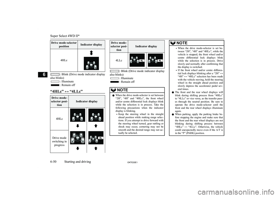 MITSUBISHI L200 2020  Owners Manual (in English) �D�r�i�v�e� �m�o�d�e�-�s�e�l�e�c�t�o�r�p�o�s�i�t�i�o�n�I�n�d�i�c�a�t�o�r� �d�i�s�p�l�a�y
�4�H�L�c
�:� �B�l�i�n�k� �(�D�r�i�v�e� �m�o�d�e� �i�n�d�i�c�a�t�o�r� �d�i�s�p�l�a�y
�a�l�s�o� �b�l�i�n�k�s�)
�: