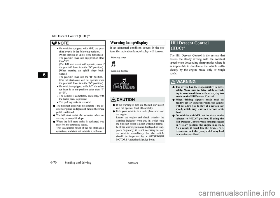 MITSUBISHI L200 2020  Owners Manual (in English) �N�O�T�E�