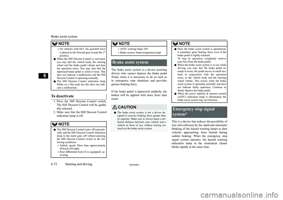 MITSUBISHI L200 2020  Owners Manual (in English) �N�O�T�E�