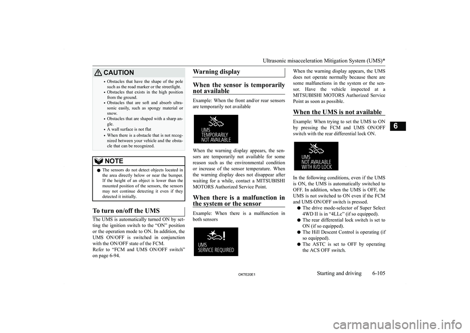 MITSUBISHI L200 2020  Owners Manual (in English) �C�A�U�T�,�O�N�
