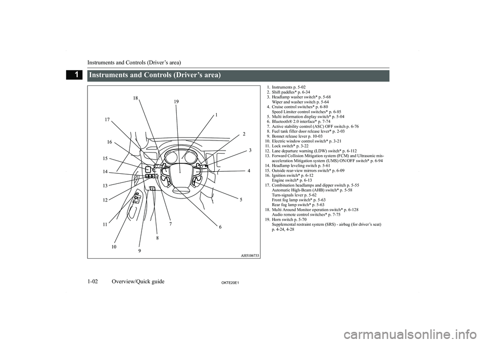 MITSUBISHI L200 2020  Owners Manual (in English) �I�n�s�t�r�u�m�e�n�t�s� �a�n�d� �C�o�n�t�r�o�l�s� �(�D�r�i�v�e�r�