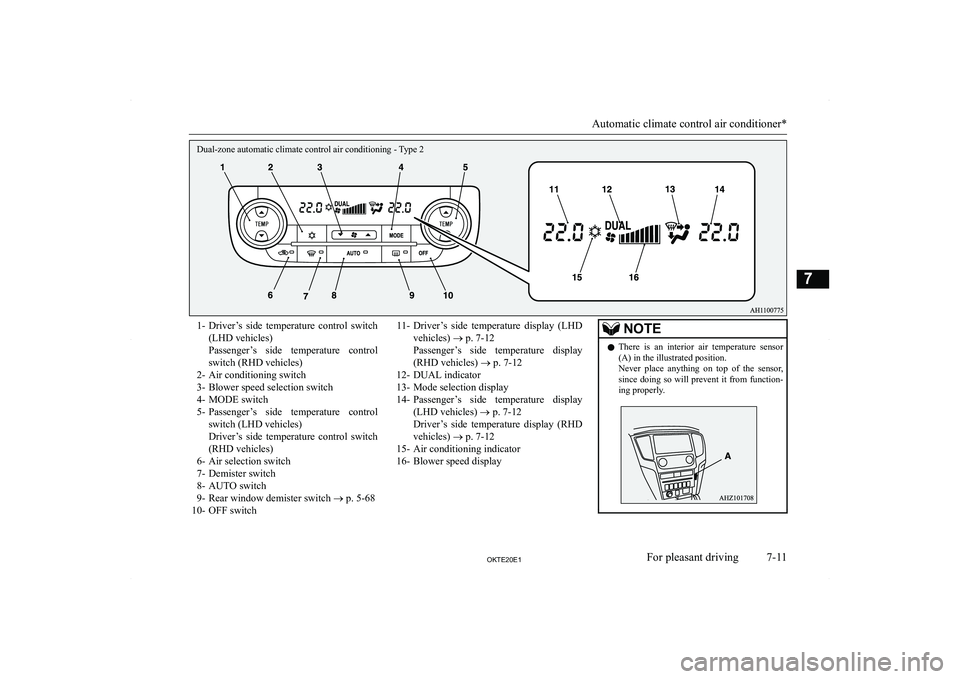 MITSUBISHI L200 2020  Owners Manual (in English) �1�-�D�r�i�v�e�r�’�s�  �s�i�d�e�  �t�e�m�p�e�r�a�t�u�r�e�  �c�o�n�t�r�o�l�  �s�w�i�t�c�h
�(�L�H�D� �v�e�h�i�c�l�e�s�)
�P�a�s�s�e�n�g�e�r�’�s�  �s�i�d�e�  �t�e�m�p�e�r�a�t�u�r�e�  �c�o�n�t�r�o�l
�s