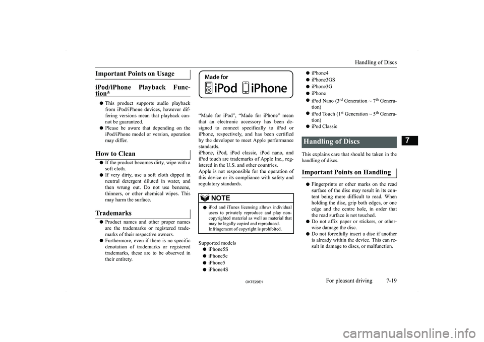 MITSUBISHI L200 2020  Owners Manual (in English) �I�m�p�o�r�t�a�n�t� �P�o�i�n�t�s� �o�n� �U�s�a�g�e
�i�P�o�d�/�i�P�h�o�n�e�  �P�l�a�y�b�a�c�k�  �F�u�n�c�-�t�i�o�n�*
�z �T�h�i�s�  �p�r�o�d�u�c�t�  �s�u�p�p�o�r�t�s�  �a�u�d�i�o�  �p�l�a�y�b�a�c�k
�f�r