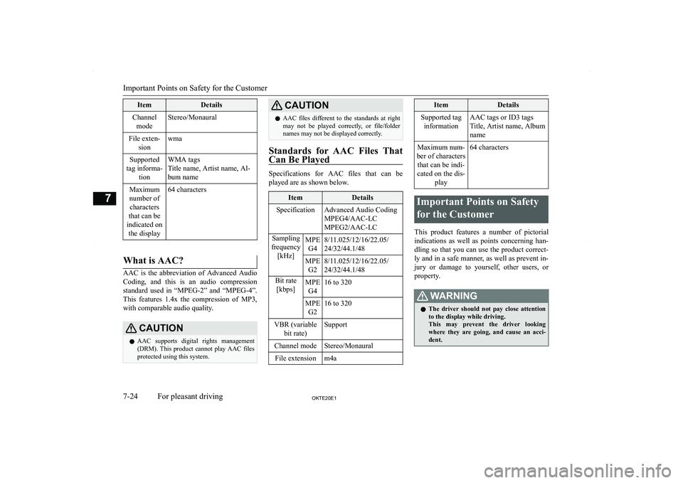 MITSUBISHI L200 2020  Owners Manual (in English) �I�t�e�m�D�e�t�a�i�l�s�C�h�a�n�n�e�l�m�o�d�e�S�t�e�r�e�o�/�M�o�n�a�u�r�a�l�F�i�l�e� �e�x�t�e�n�- �s�i�o�n�w�m�a�S�u�p�p�o�r�t�e�d
�t�a�g� �i�n�f�o�r�m�a�- �t�i�o�n�W�M�A� �t�a�g�s
�T�i�t�l�e� �n�a�m�e