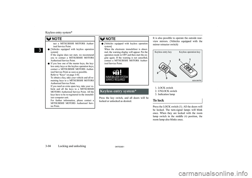 MITSUBISHI L200 2020   (in English) Owners Guide �N�O�T�E�t�a�c�t�  �a� �M�I�T�S�U�B�I�S�H�I � �M�O�T�O�R�S � �A�u�t�h�o�r�-
�i�z�e�d� �S�e�r�v�i�c�e� �P�o�i�n�t�.
�z �[�V�e�h�i�c�l�e�s�  �e�q�u�i�p�p�e�d�  �w�i�t�h�  �k�e�y�l�e�s�s�  �o�p�e�r�a�t�i