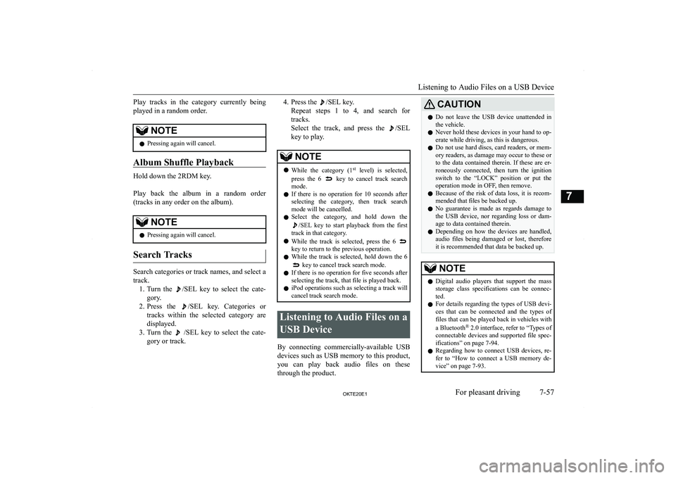 MITSUBISHI L200 2020  Owners Manual (in English) �P�l�a�y�  �t�r�a�c�k�s�  �i�n�  �t�h�e�  �c�a�t�e�g�o�r�y�  �c�u�r�r�e�n�t�l�y�  �b�e�i�n�g�p�l�a�y�e�d� �i�n� �a� �r�a�n�d�o�m� �o�r�d�e�r�.�N�O�T�E�z �P�r�e�s�s�i�n�g� �a�g�a�i�n� �w�i�l�l� �c�a�n�