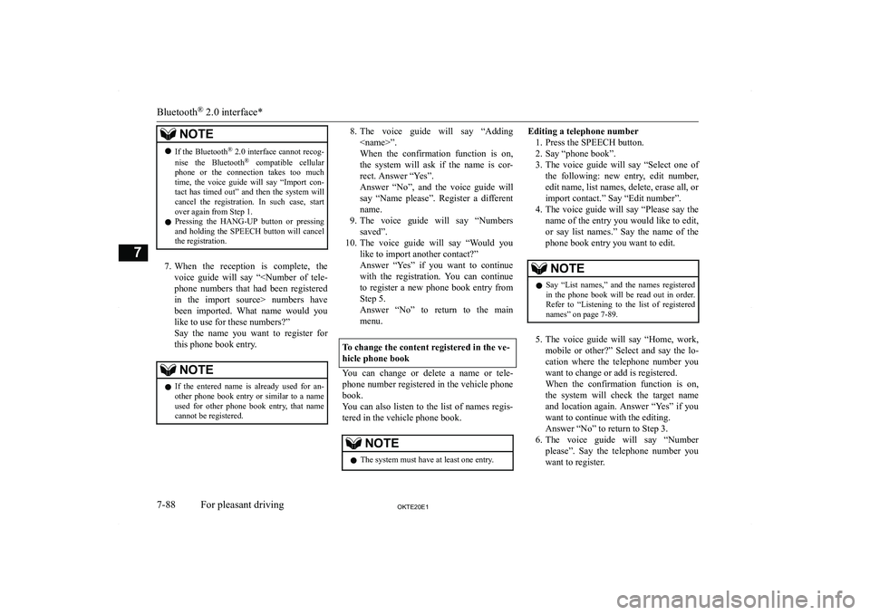 MITSUBISHI L200 2020  Owners Manual (in English) �N�O�T�E�z�I�f� �t�h�e� �B�l�u�e�t�o�o�t�h �