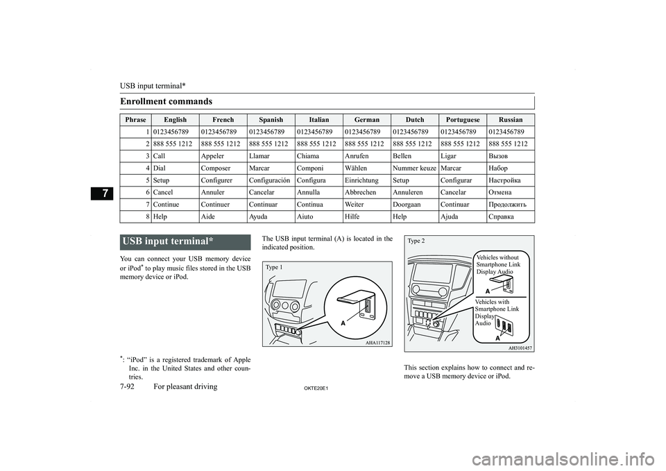 MITSUBISHI L200 2020  Owners Manual (in English) �E�n�r�o�l�l�m�e�n�t� �c�o�m�m�a�n�d�s�P�h�r�a�s�e�E�n�g�l�i�s�h�F�r�e�n�c�h�S�p�a�n�i�s�h�I�t�a�l�i�a�n�G�e�r�m�a�n�D�u�t�c�h�P�o�r�t�u�g�u�e�s�e�R�u�s�s�i�a�n�1�0�1�2�3�4�5�6�7�8�9�0�1�2�3�4�5�6�7�8