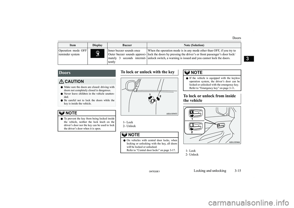 MITSUBISHI L200 2020   (in English) Service Manual �I�t�e�m�D�i�s�p�l�a�y�B�u�z�z�e�r�N�o�t�e� �(�S�o�l�u�t�i�o�n�)�O�p�e�r�a�t�i�o�n�  �m�o�d�e�  �O�F�F�r�e�m�i�n�d�e�r� �s�y�s�t�e�m�I�n�n�e�r� �b�u�z�z�e�r� �s�o�u�n�d�s� �o�n�c�e
�O�u�t�e�r�  �b�u�z