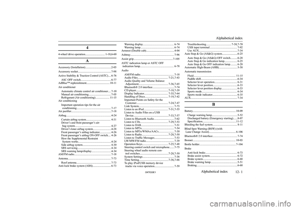 MITSUBISHI L200 2020  Owners Manual (in English) �4
�4�-�w�h�e�e�l� �d�r�i�v�e� �o�p�e�r�a�t�i�o�n�.�.�.�.�.�.�.�.�.�.�.�.�.�.�.�.�.�.�.�.�.�.�.�.�.�.�.�. �1�-�1�8�,�6�-�6�0�A
�A�c�c�e�s�s�o�r�y� �(�I�n�s�t�a�l�l�a�t�i�o�n�)�.�.�.�.�.�.�.�.�.�.�.�.�