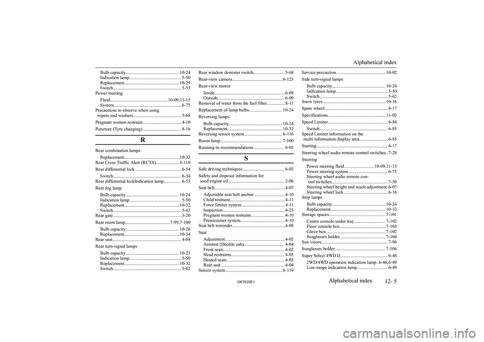 MITSUBISHI L200 2020  Owners Manual (in English) �B�u�l�b� �c�a�p�a�c�i�t�y�.�.�.�.�.�.�.�.�.�.�.�.�.�.�.�.�.�.�.�.�.�.�.�.�.�.�.�.�.�.�.�.�.�.�.�.�.�.�.�.�.�.�.�.�.�. �1�0�-�2�4
�I�n�d�i�c�a�t�i�o�n� �l�a�m�p�.�.�.�.�.�.�.�.�.�.�.�.�.�.�.�.�.�.�.�.
