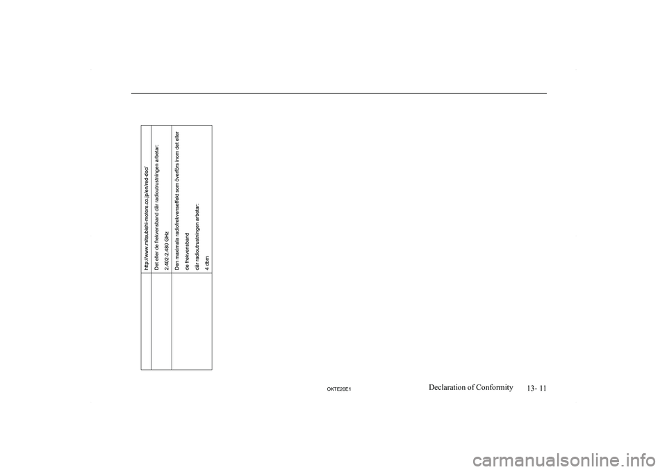 MITSUBISHI L200 2020  Owners Manual (in English) �1�3�-� �1�1
�2�.�7�(�2�0�(�1�D�e�c�l�a�r�a�t�i�o�n� �o�f� �C�o�n�f�o�r�m�i�t�y  