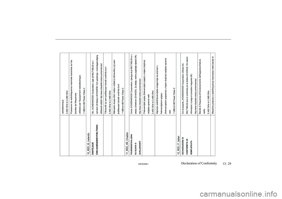 MITSUBISHI L200 2020  Owners Manual (in English) �1�3�-� �2�9
�2�.�7�(�2�0�(�1�D�e�c�l�a�r�a�t�i�o�n� �o�f� �C�o�n�f�o�r�m�i�t�y  