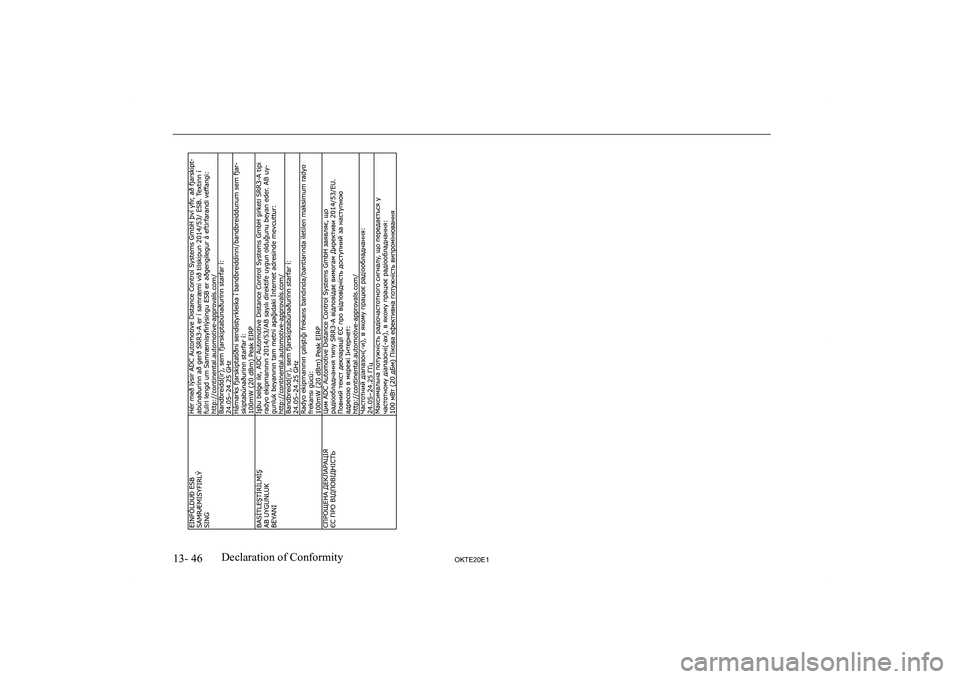 MITSUBISHI L200 2020  Owners Manual (in English) �1�3�-� �4�6�2�.�7�(�2�0�(�1�D�e�c�l�a�r�a�t�i�o�n� �o�f� �C�o�n�f�o�r�m�i�t�y  