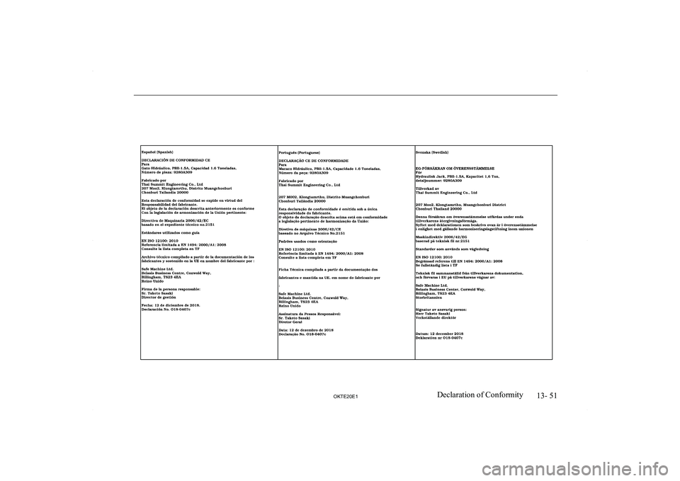 MITSUBISHI L200 2020  Owners Manual (in English) �1�3�-� �5�1
�2�.�7�(�2�0�(�1�D�e�c�l�a�r�a�t�i�o�n� �o�f� �C�o�n�f�o�r�m�i�t�y     