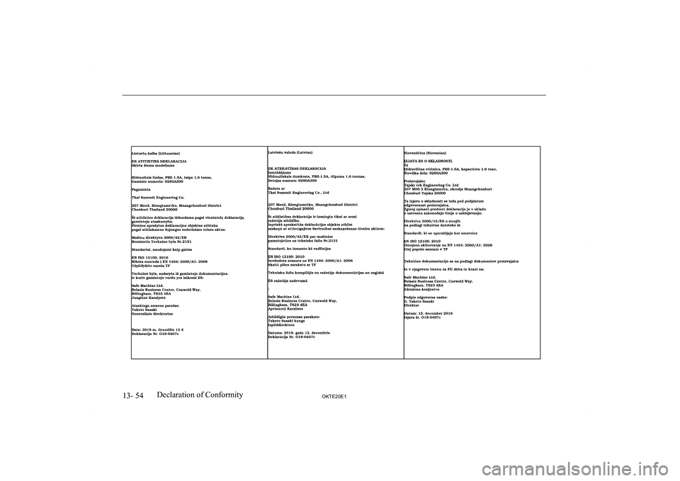 MITSUBISHI L200 2020  Owners Manual (in English) �1�3�-� �5�4�2�.�7�(�2�0�(�1�D�e�c�l�a�r�a�t�i�o�n� �o�f� �C�o�n�f�o�r�m�i�t�y     
