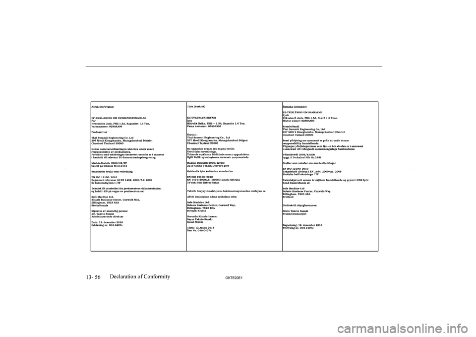 MITSUBISHI L200 2020  Owners Manual (in English) �1�3�-� �5�6�2�.�7�(�2�0�(�1�D�e�c�l�a�r�a�t�i�o�n� �o�f� �C�o�n�f�o�r�m�i�t�y     