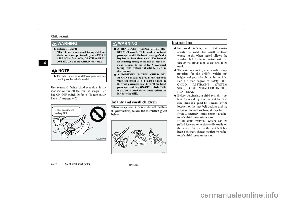 MITSUBISHI L200 2020   (in English) Repair Manual �:�A�R�N�,�N�G�z�E�x�t�r�e�m�e� �H�a�z�a�r�d�!
�N�E�V�E�R�  �u�s�e�  �a�  �r�e�a�r�w�a�r�d�  �f�a�c�i�n�g�  �c�h�i�l�d�  �r�e�- �s�t�r�a�i�n�t� �o�n� �a� �s�e�a�t� �p�r�o�t�e�c�t�e�d� �b�y� �a�n� �A�C