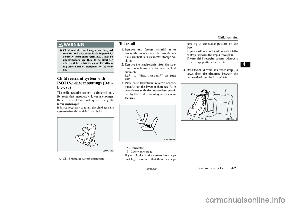 MITSUBISHI L200 2020   (in English) Manual PDF �:�A�R�N�,�N�G�z�C�h�i�l�d�  �r�e�s�t�r�a�i�n�t�  �a�n�c�h�o�r�a�g�e�s�  �a�r�e�  �d�e�s�i�g�n�e�d
�t�o�  �w�i�t�h�s�t�a�n�d�  �o�n�l�y�  �t�h�o�s�e�  �l�o�a�d�s�  �i�m�p�o�s�e�d�  �b�y
�c�o�r�r�e�c�t