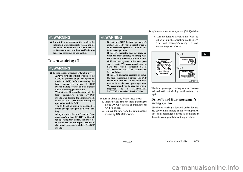 MITSUBISHI L200 2020   (in English) Manual Online �:�A�R�N�,�N�G�z�D�o�  �n�o�t�  �f�i�t�  �a�n�y�  �a�c�c�e�s�s�o�r�y�  �t�h�a�t�  �m�a�k�e�s�  �t�h�e
�i�n�d�i�c�a�t�i�o�n�  �l�a�m�p�  �i�m�p�o�s�s�i�b�l�e�  �t�o�  �s�e�e�,�  �a�n�d�  �d�o
�n�o�t� �