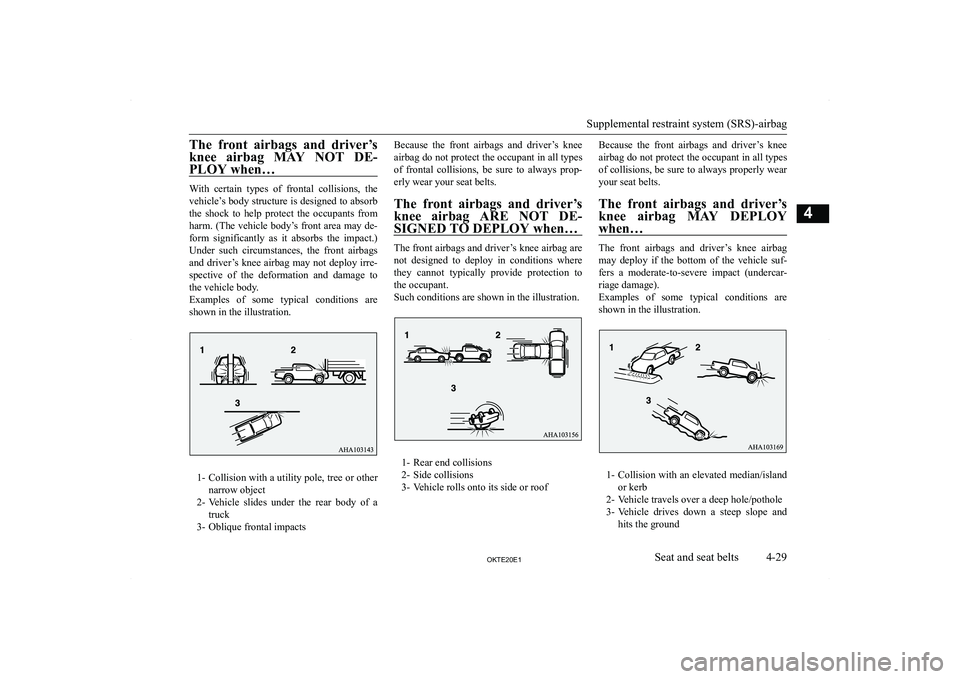 MITSUBISHI L200 2020   (in English) Manual Online �T�h�e�  �f�r�o�n�t�  �a�i�r�b�a�g�s�  �a�n�d�  �d�r�i�v�e�r�