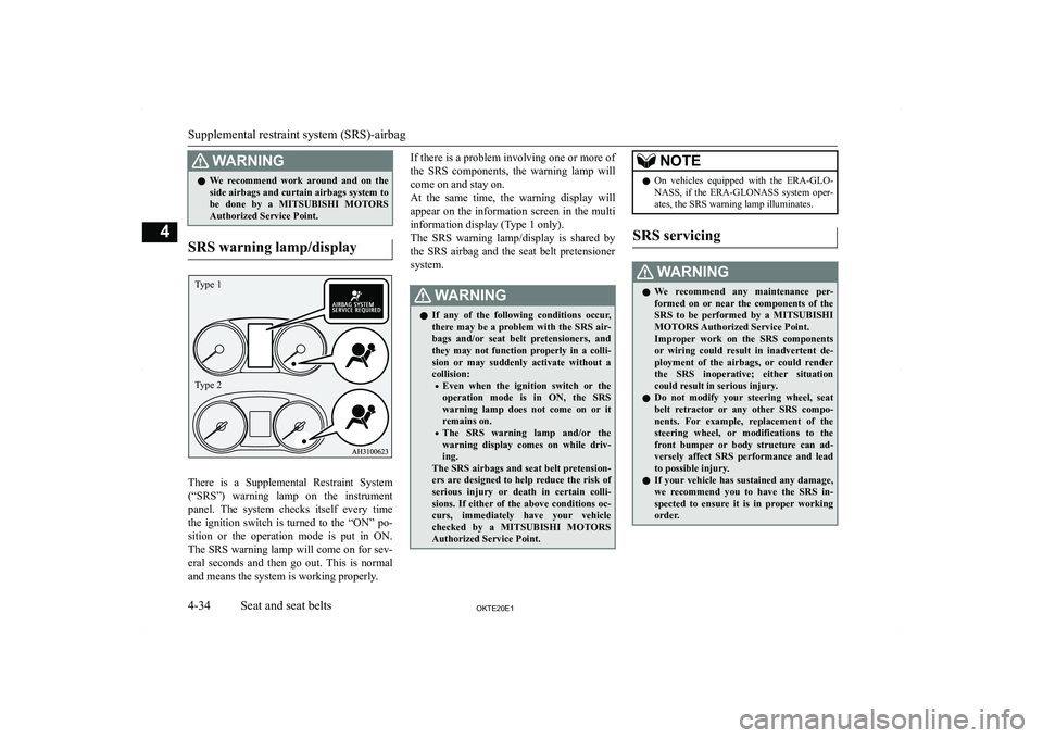 MITSUBISHI L200 2020   (in English) Manual Online �:�A�R�N�,�N�G�z�W�e�  �r�e�c�o�m�m�e�n�d�  �w�o�r�k�  �a�r�o�u�n�d�  �a�n�d�  �o�n�  �t�h�e
�s�i�d�e� �a�i�r�b�a�g�s� �a�n�d� �c�u�r�t�a�i�n� �a�i�r�b�a�g�s� �s�y�s�t�e�m� �t�o
�b�e�  �d�o�n�e�  �b�y