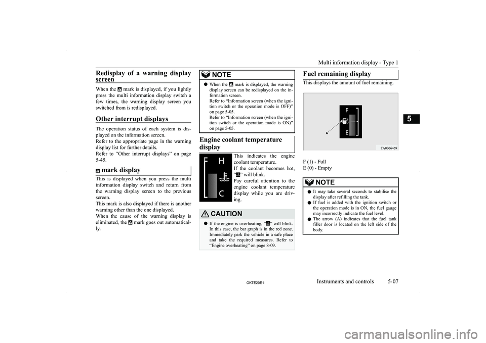 MITSUBISHI L200 2020   (in English) Owners Manual �R�e�d�i�s�p�l�a�y�  �o�f�  �a�  �w�a�r�n�i�n�g�  �d�i�s�p�l�a�y�s�c�r�e�e�n
�W�h�e�n�  �t�h�e� �  �m�a�r�k�  �i�s�  �d�i�s�p�l�a�y�e�d�,�  �i�f�  �y�o�u�  �l�i�g�h�t�l�y
�p�r�e�s�s�  �t�h�e�  �m�u�l�
