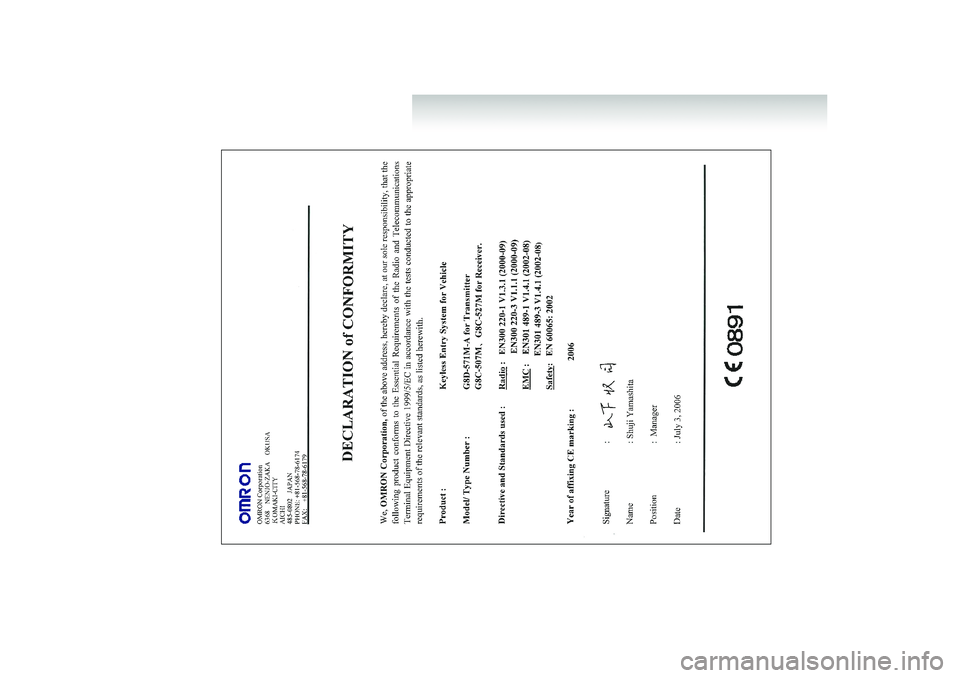 MITSUBISHI SHOGUN 2008  Owners Manual (in English) DECLA_engels.fm  Page 3  Wednesday, January 9, 2008  3:39 PM 