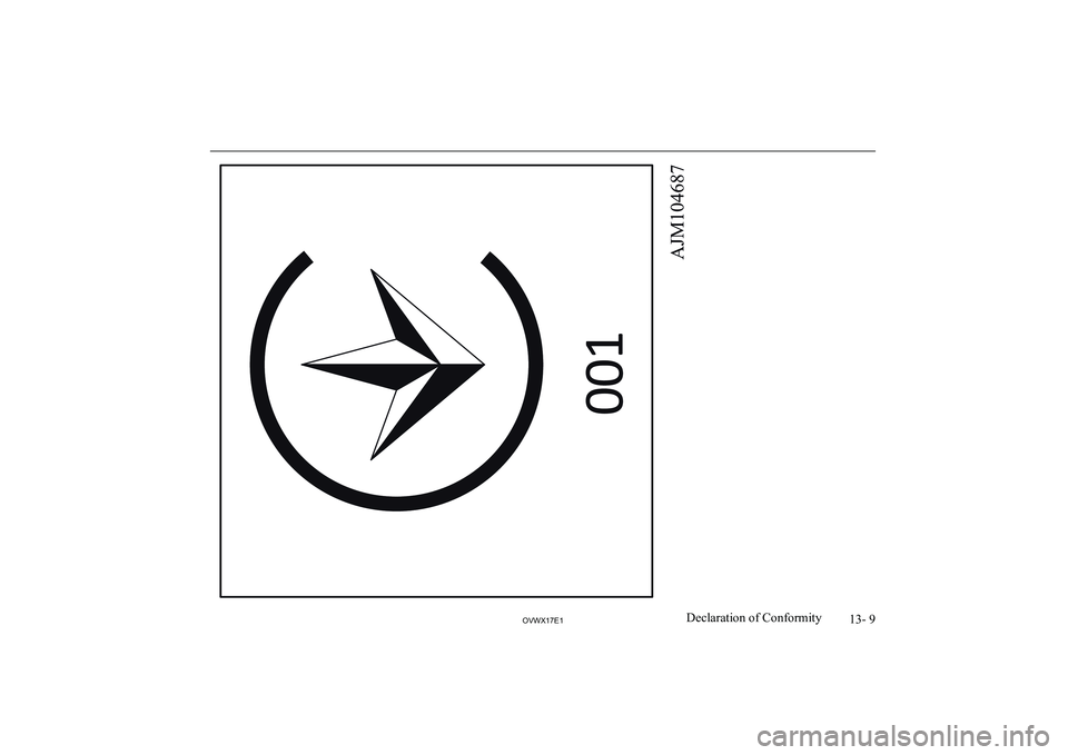 MITSUBISHI SHOGUN 2017 Owners Manual (in English) 13- 9
OVWX17E1Declaration of Conformity MITSUBISHI SHOGUN 2017 Owners Manual (in English) 13- 9
OVWX17E1Declaration of Conformity