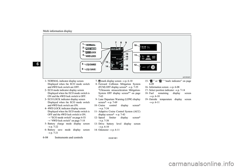 MITSUBISHI OUTLANDER PHEV 2016 Owners Manual (in English) 1- NORMAL indicator display screenDisplayed when the ECO mode switchand 4WD lock switch are OFF.
2- ECO mode indicator display screen Displayed when the ECO mode switch isON and the 4WD lock swit MITSUBISHI OUTLANDER PHEV 2016 Owners Manual (in English) 1- NORMAL indicator display screenDisplayed when the ECO mode switchand 4WD lock switch are OFF.
2- ECO mode indicator display screen Displayed when the ECO mode switch isON and the 4WD lock swit