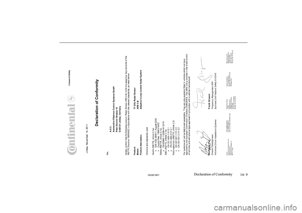 MITSUBISHI OUTLANDER PHEV 2016 Owners Manual (in English) 14- 9
OGGE16E1Declaration of Conformity MITSUBISHI OUTLANDER PHEV 2016 Owners Manual (in English) 14- 9
OGGE16E1Declaration of Conformity