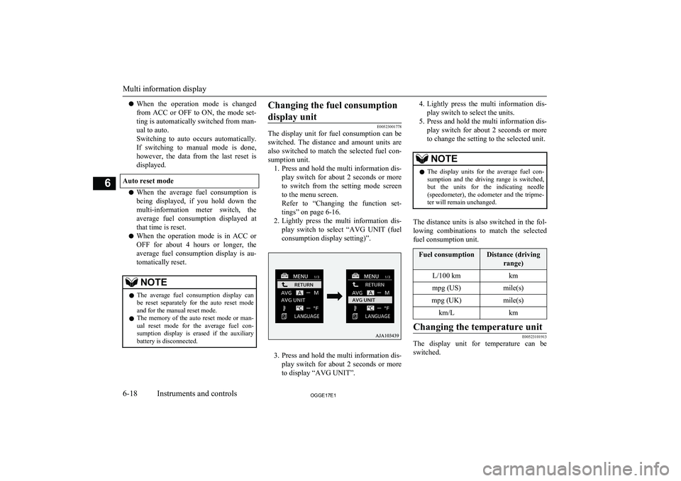 MITSUBISHI OUTLANDER PHEV 2017 Owners Manual (in English) lWhen the operation mode is changed
from ACC or OFF to ON, the mode set- ting is automatically switched from man-
ual to auto.
Switching to auto occurs automatically. If switching t MITSUBISHI OUTLANDER PHEV 2017 Owners Manual (in English) lWhen the operation mode is changed
from ACC or OFF to ON, the mode set- ting is automatically switched from man-
ual to auto.
Switching to auto occurs automatically. If switching t