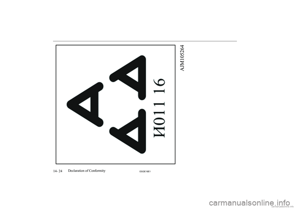 MITSUBISHI OUTLANDER PHEV 2018 Owners Manual (in English) 14- 24OGGE18E1Declaration of Conformity MITSUBISHI OUTLANDER PHEV 2018 Owners Manual (in English) 14- 24OGGE18E1Declaration of Conformity