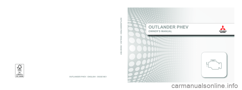MITSUBISHI OUTLANDER PHEV 2019  Owners Manual (in English) �O�U�T�L�$�N�D�E�R��P�H�E�V�O�W�N�E�R�