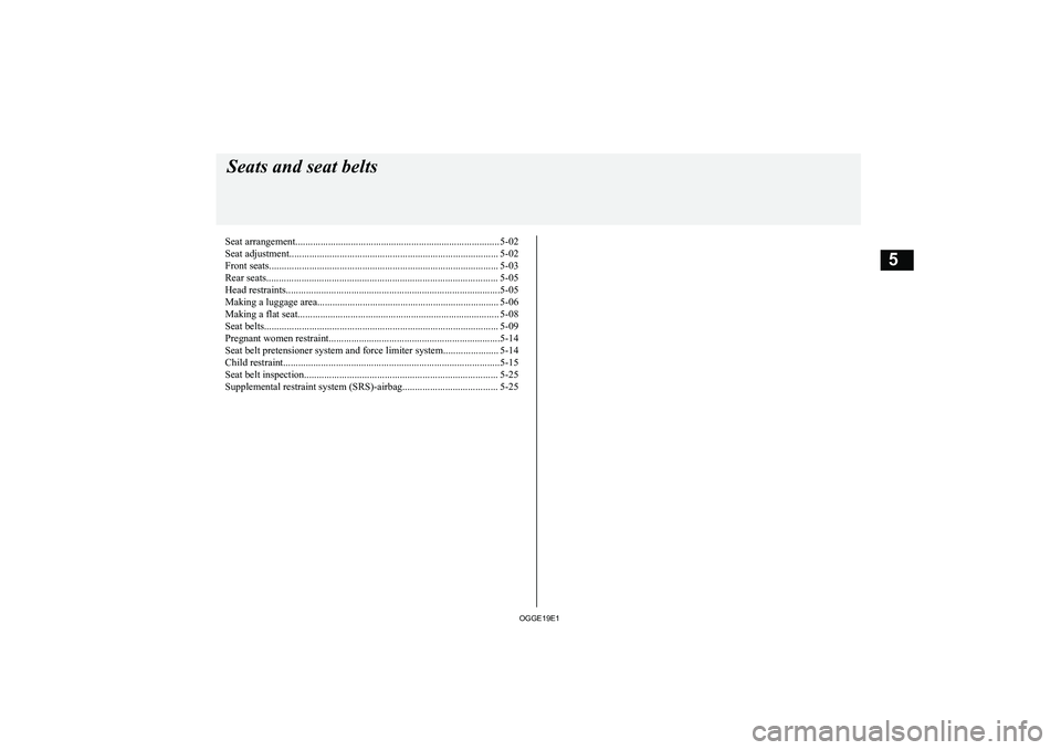 MITSUBISHI OUTLANDER PHEV 2019  Owners Manual (in English) �S�e�a�t� �a�r�r�a�n�g�e�m�e�n�t�.�.�.�.�.�.�.�.�.�.�.�.�.�.�.�.�.�.�.�.�.�.�.�.�.�.�.�.�.�.�.�.�.�.�.�.�.�.�.�.�.�.�.�.�.�.�.�.�.�.�.�.�.�.�.�.�.�.�.�.�.�.�.�.�.�.�.�.�.�.�.�.�.�.�.�.�.�.�.�.�. �5�-�