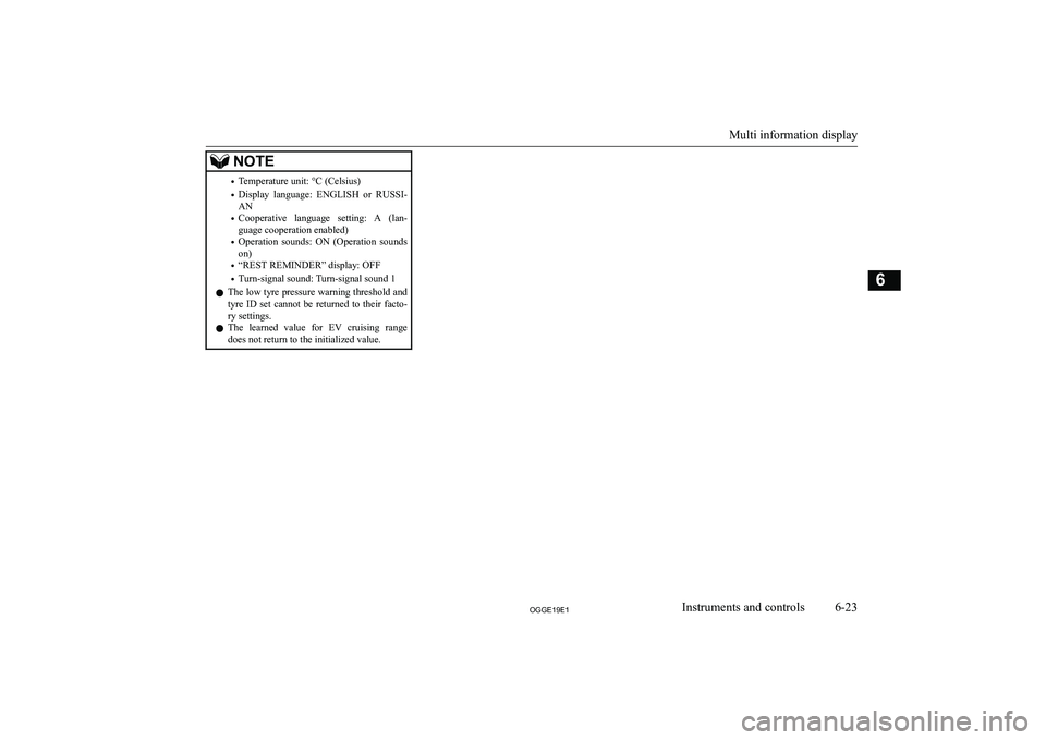 MITSUBISHI OUTLANDER PHEV 2019  Owners Manual (in English) �N�O�T�E�