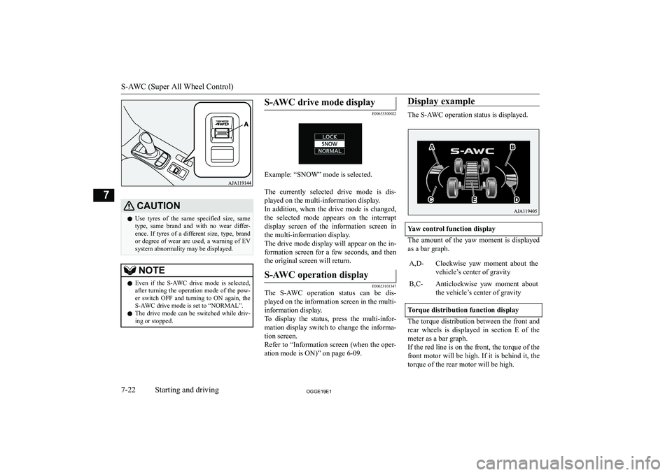 MITSUBISHI OUTLANDER PHEV 2019  Owners Manual (in English) �C�A�U�T�,�O�N�z�U�s�e�  �t�y�r�e�s�  �o�f�  �t�h�e�  �s�a�m�e�  �s�p�e�c�i�f�i�e�d�  �s�i�z�e�,�  �s�a�m�e
�t�y�p�e�,�  �s�a�m�e�  �b�r�a�n�d�  �a�n�d�  �w�i�t�h�  �n�o�  �w�e�a�r�  �d�i�f�f�e�r�- �e